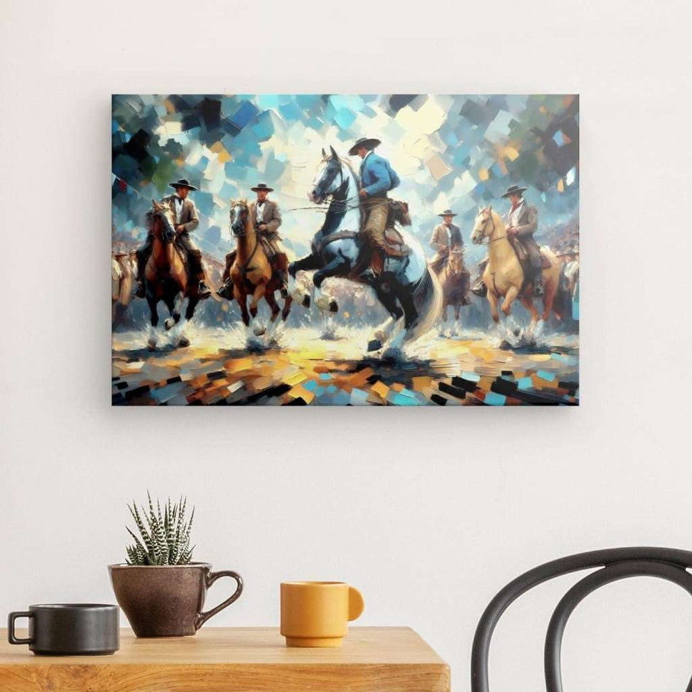 Canvas Wall Art depicting Gaucho Fiesta 60x40 cm which is hanging on the wall