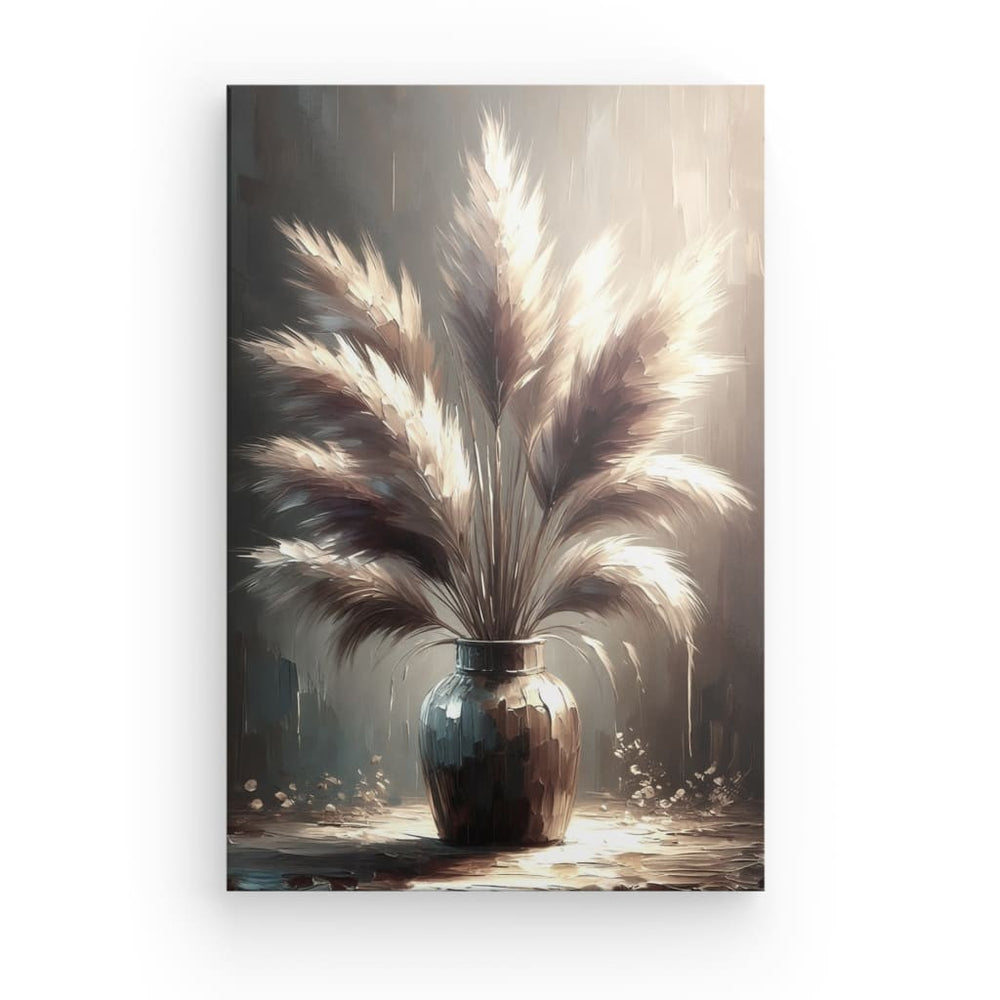 Canvas Wall Art depicting Pampas & Style which is hanging on the wall