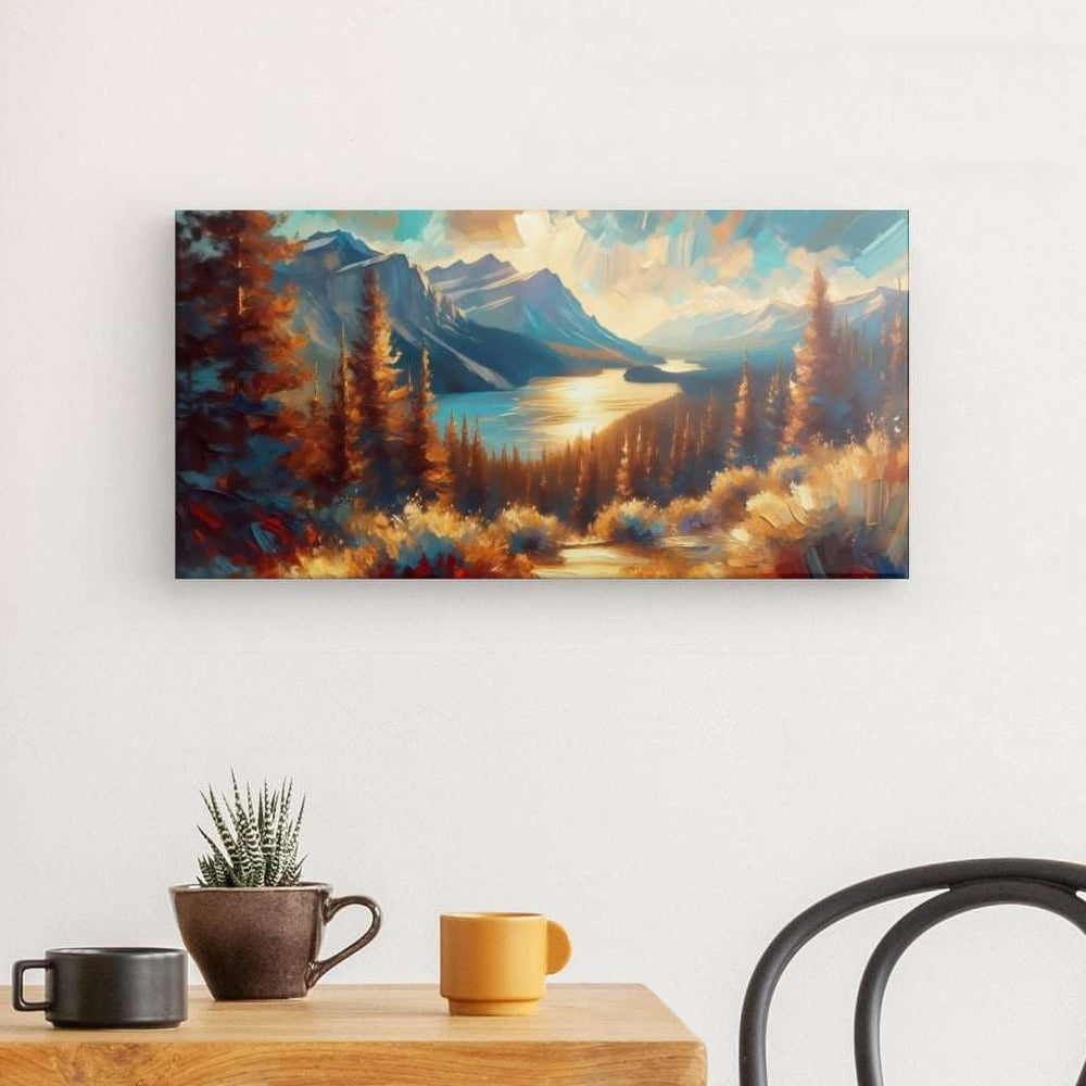 Canvas Wall Art depicting Norwegian Wood 60x30 cm which is hanging on the wall