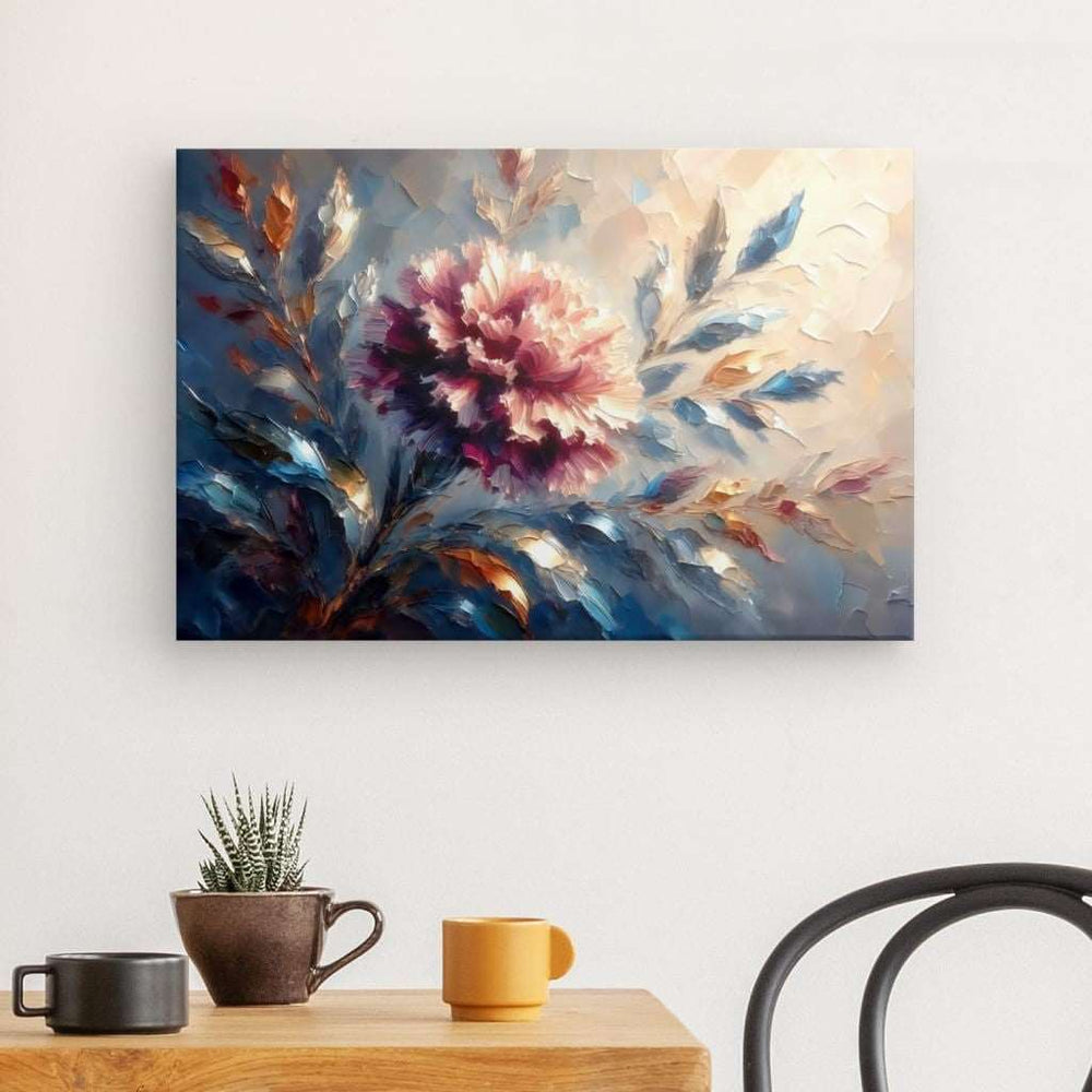 Canvas Wall Art depicting Deep Hue Carnation 60x40 cm which is hanging on the wall