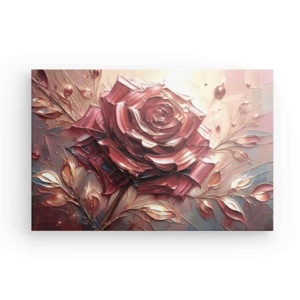 Canvas Wall Art depicting Romantic Rose which is hanging on the wall