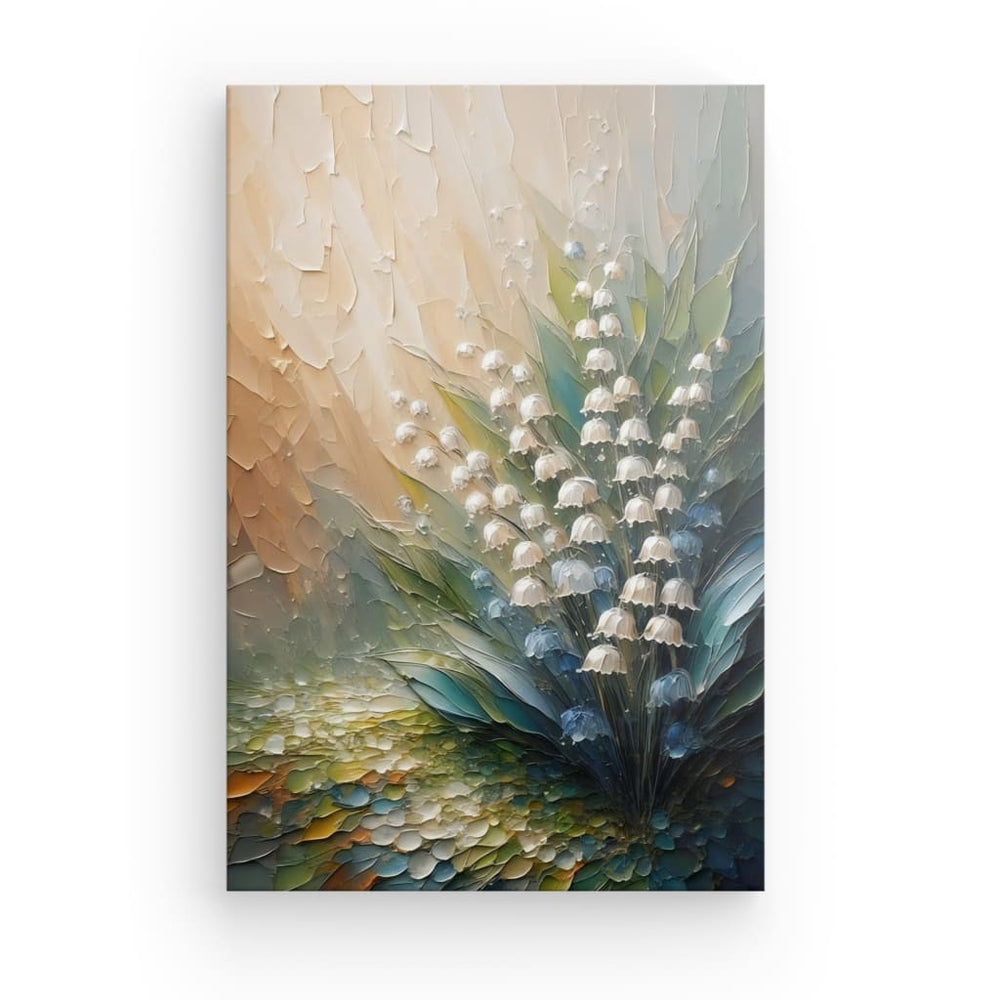 Canvas Wall Art depicting Lily of the Valley which is hanging on the wall