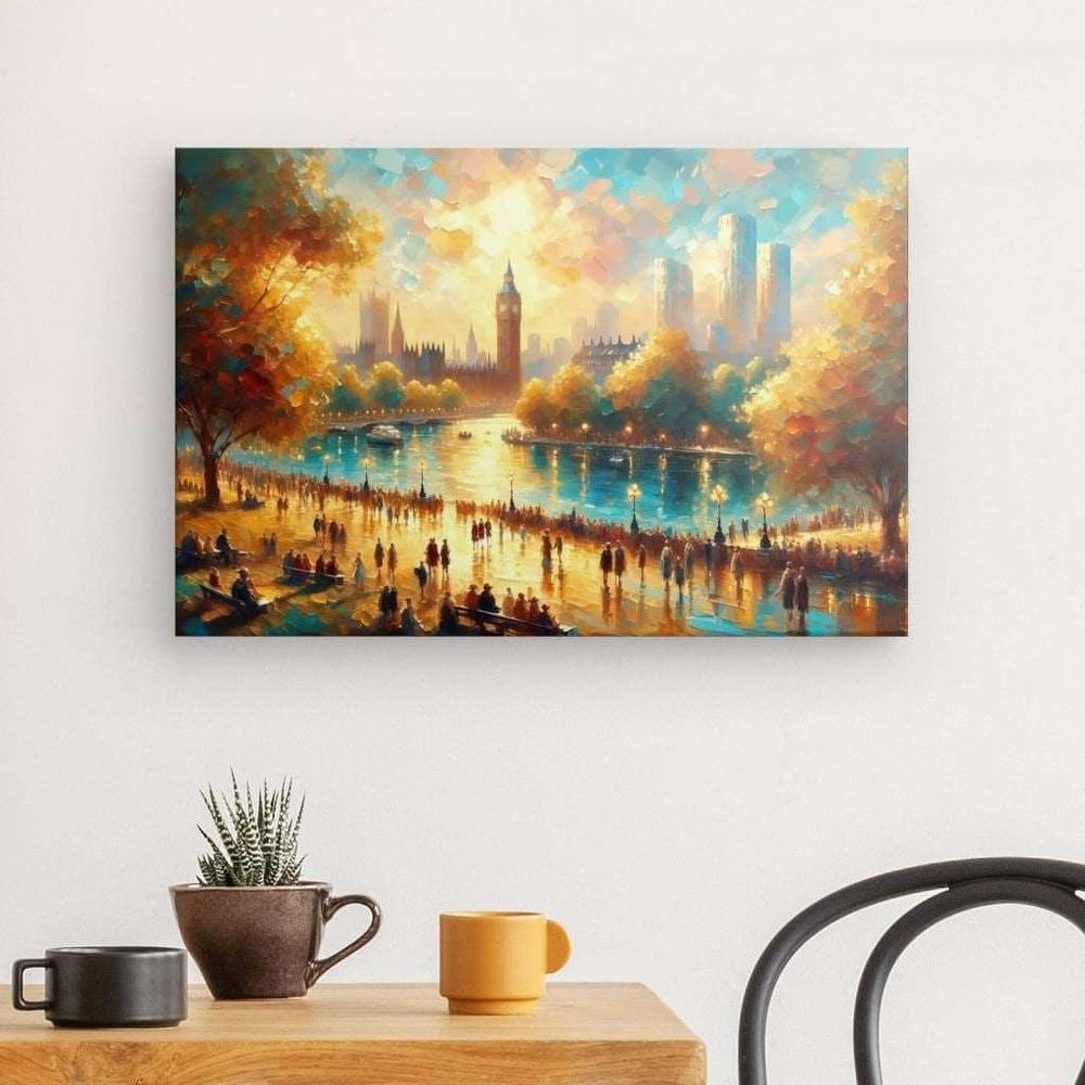 Canvas Wall Art depicting London Thames 60x40 cm which is hanging on the wall