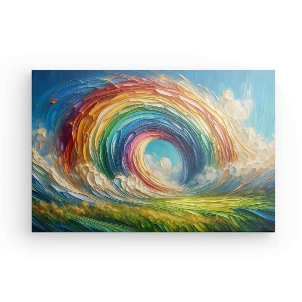 Canvas Wall Art depicting Pride Swirl which is hanging on the wall