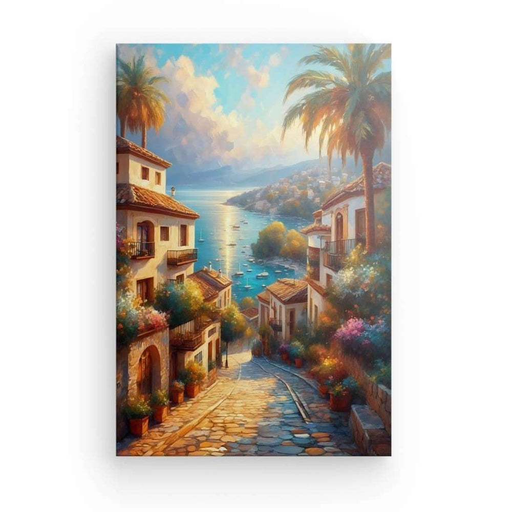 Canvas Wall Art depicting Costa del Sol No.1 which is hanging on the wall