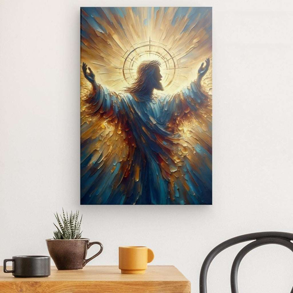 Canvas Wall Art depicting Jesus 60x40 cm which is hanging on the wall