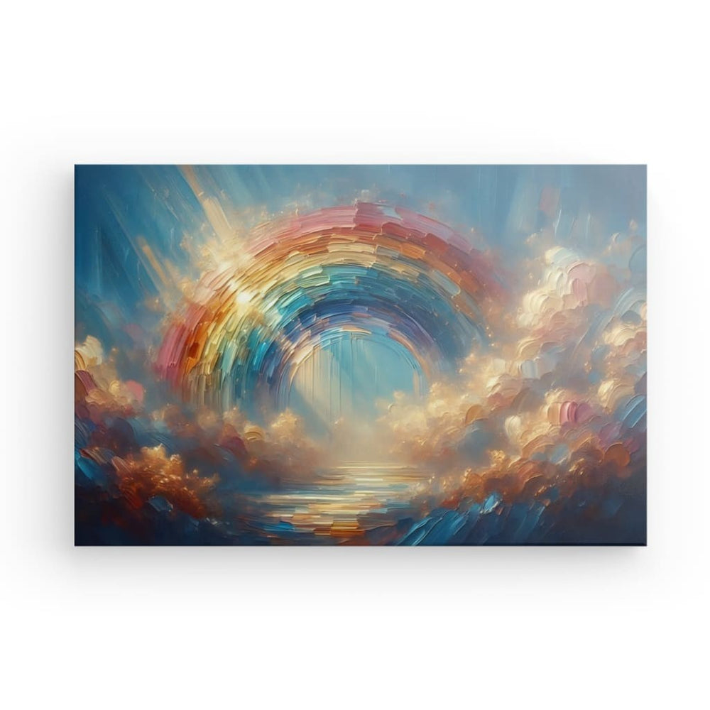 Canvas Wall Art depicting Rising Rainbow which is hanging on the wall