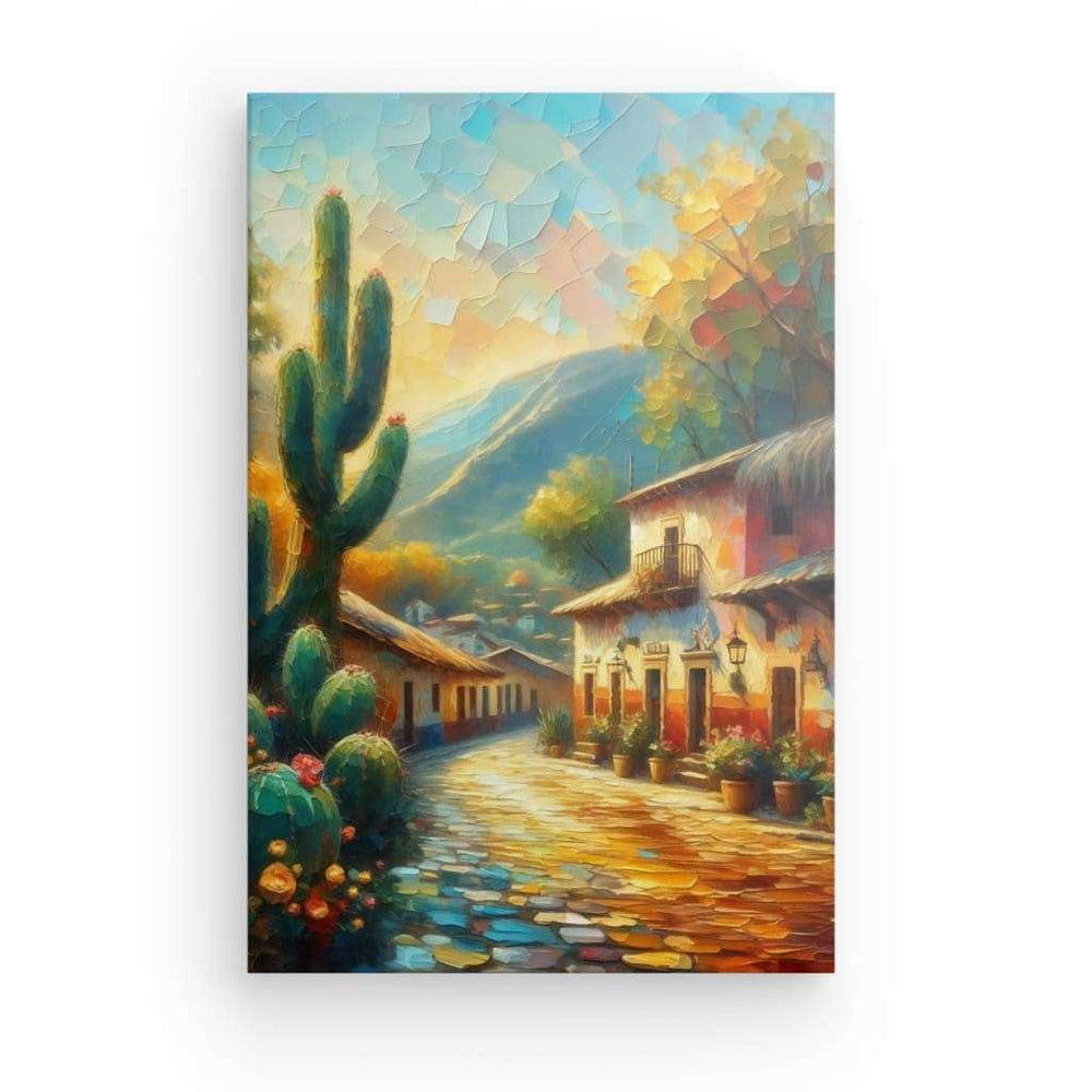 Canvas Wall Art depicting Calle Mexicana which is hanging on the wall