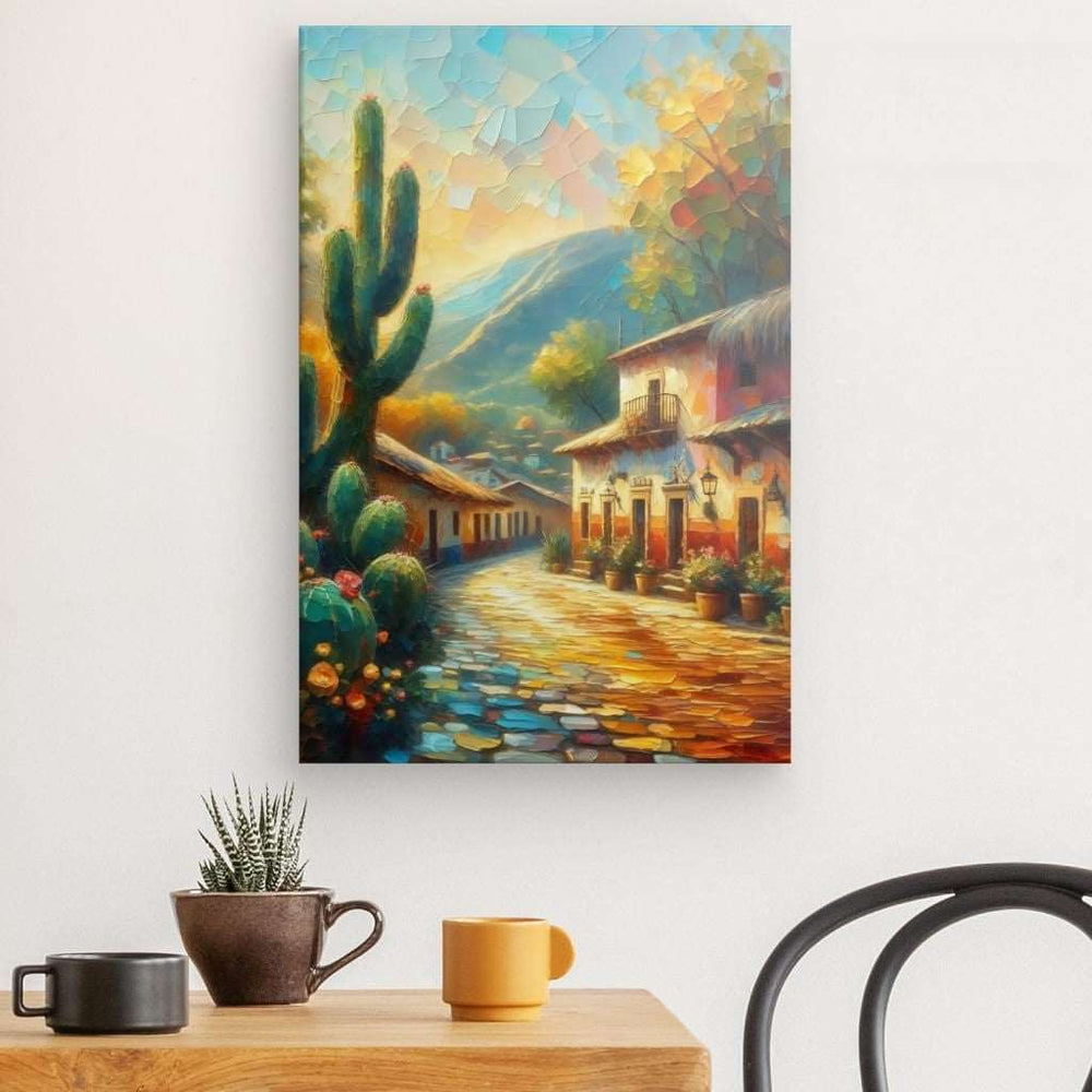 Canvas Wall Art depicting Calle Mexicana 60x40 cm which is hanging on the wall