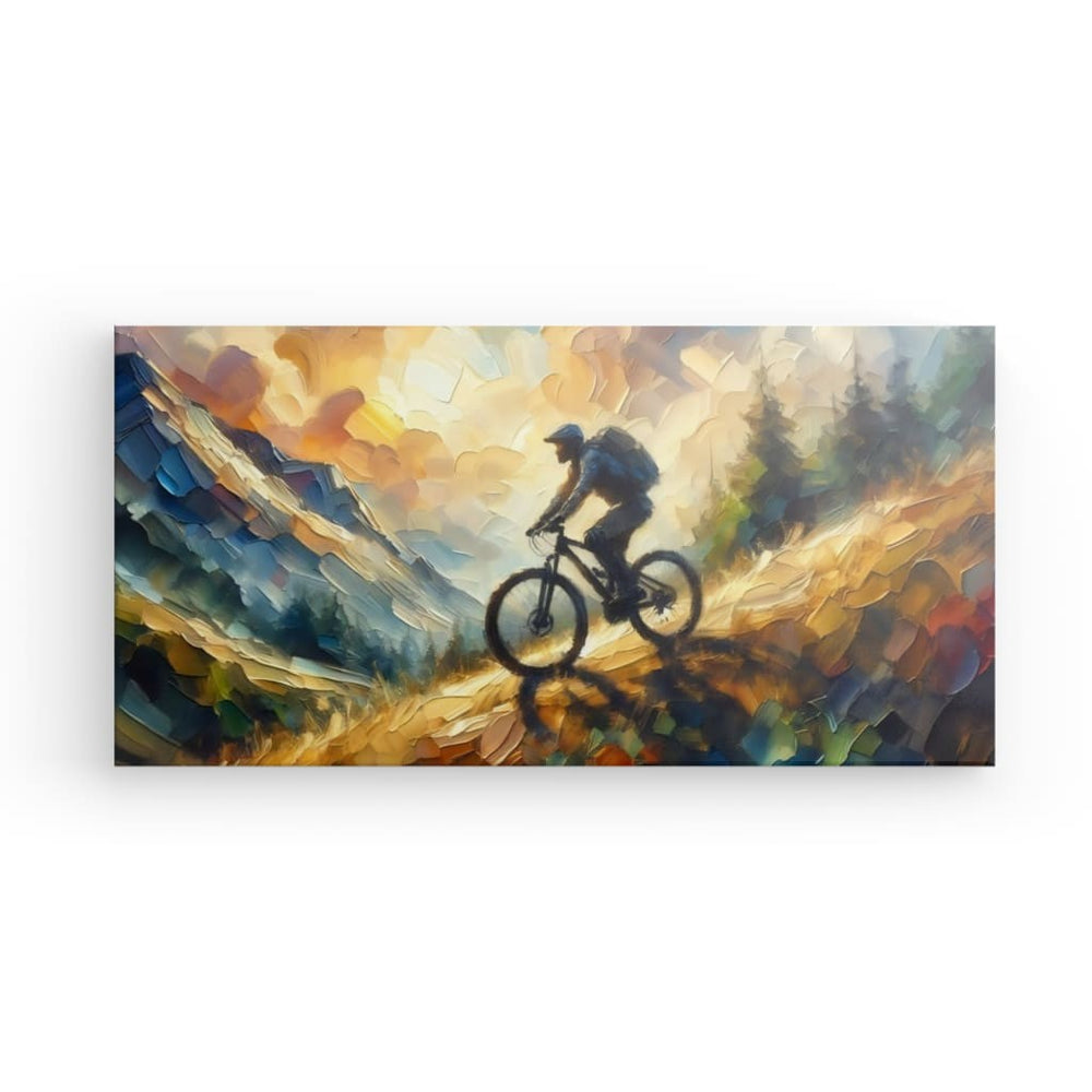 Canvas Wall Art depicting Bike adventure which is hanging on the wall