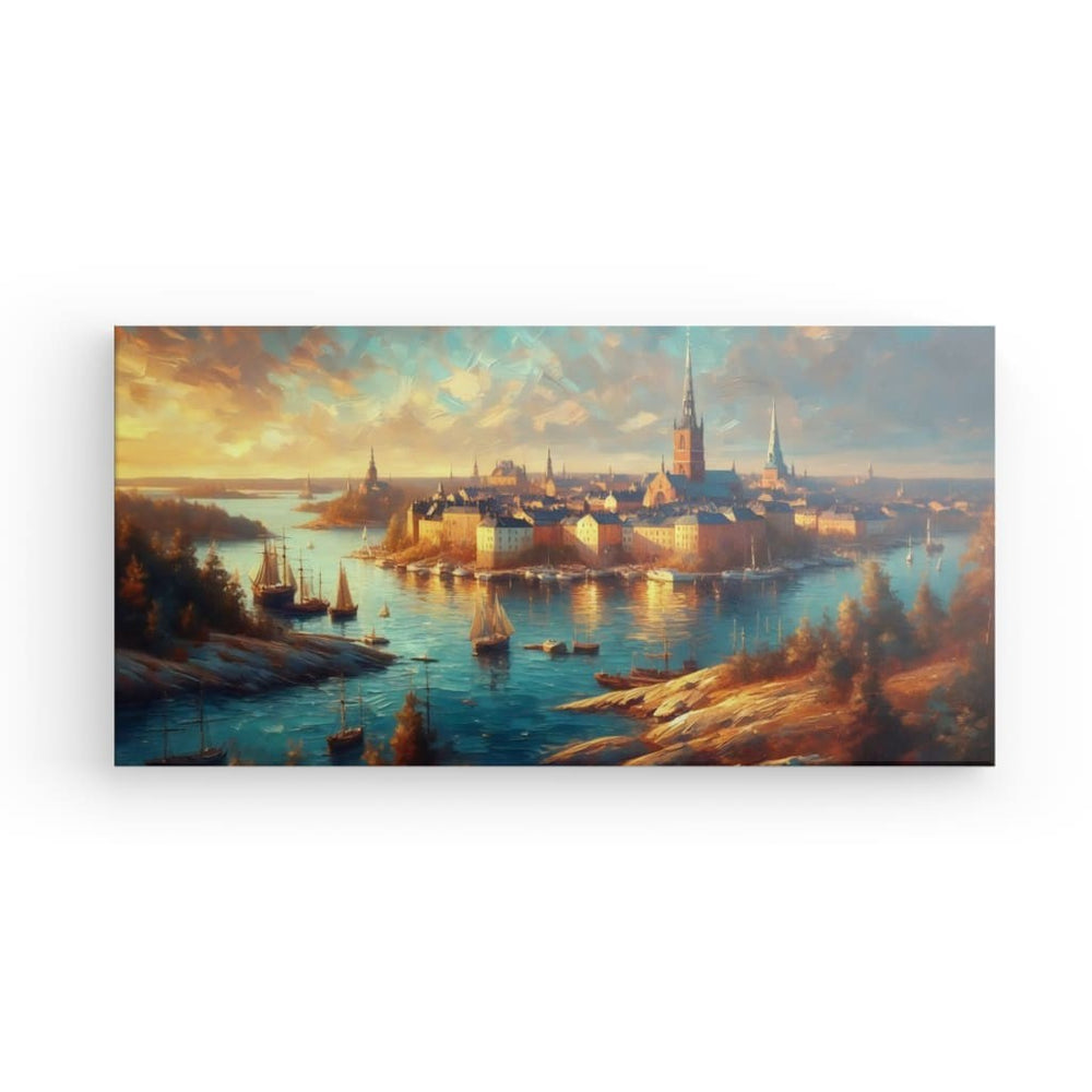 Canvas Wall Art depicting Swedish Archipelago No. 2 which is hanging on the wall