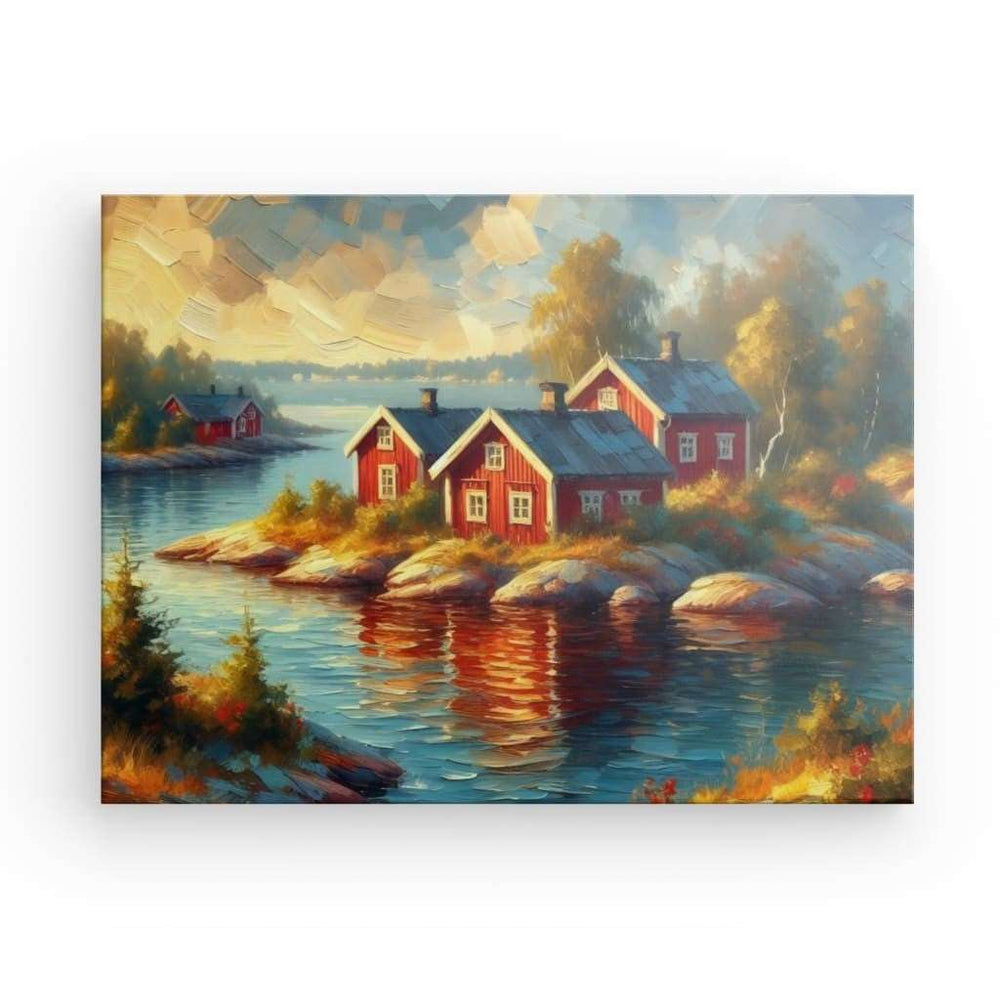 XL Canvas Wall Art depicting Swedish Archipelago Grande which is hanging on the wall