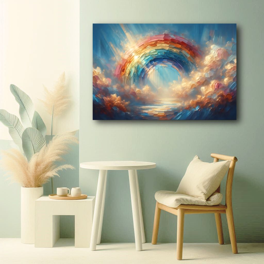 Buy Canvas Wall Art depicting Rising Rainbow which is hanging on the wall