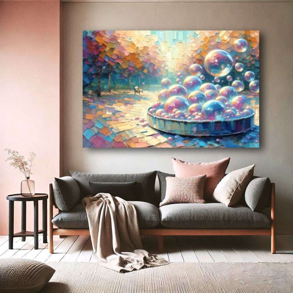 Buy Canvas Wall Art depicting Bubble Bath which is hanging on the wall