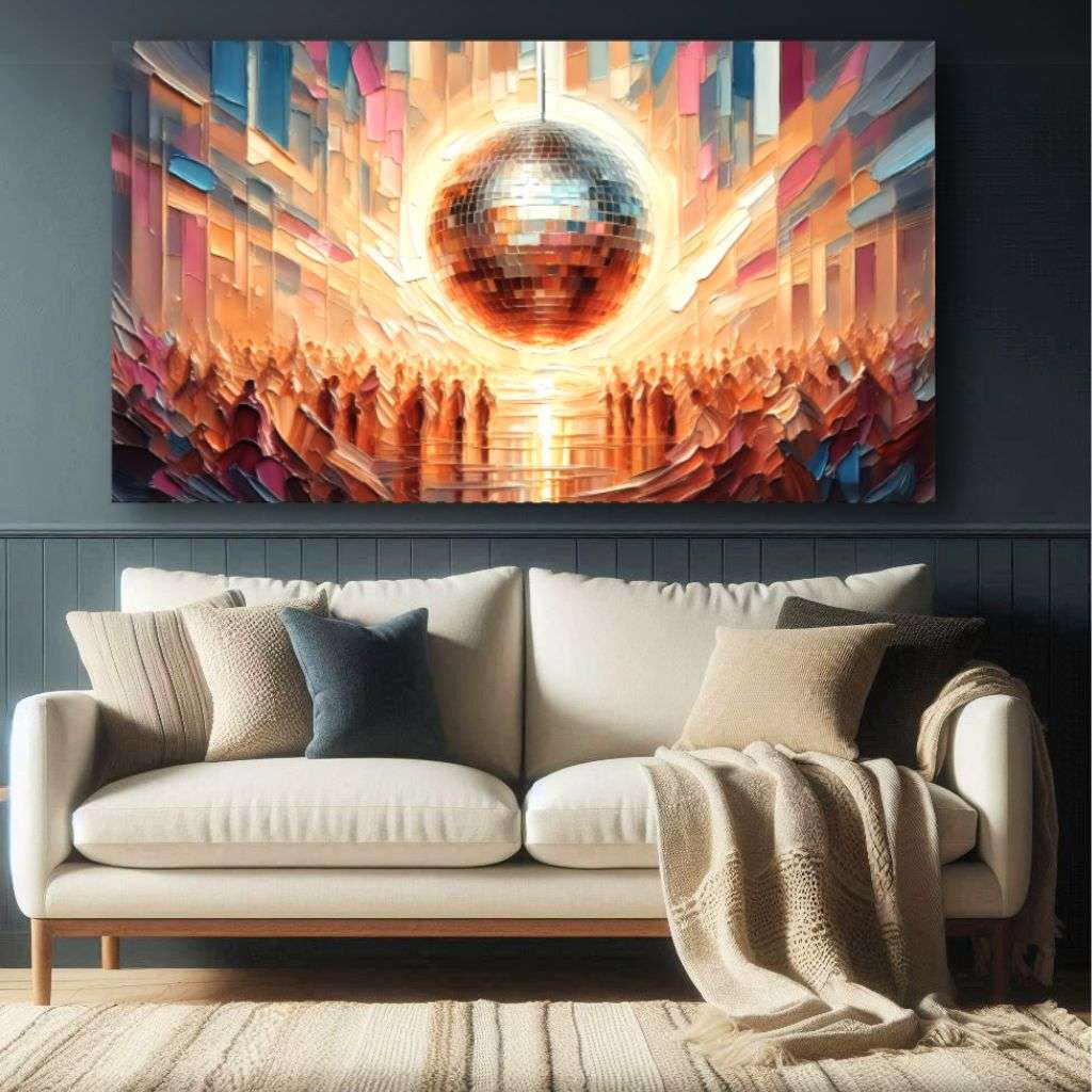 Buy XL Canvas Wall Art depicting Disco Ball which is hanging on the wall