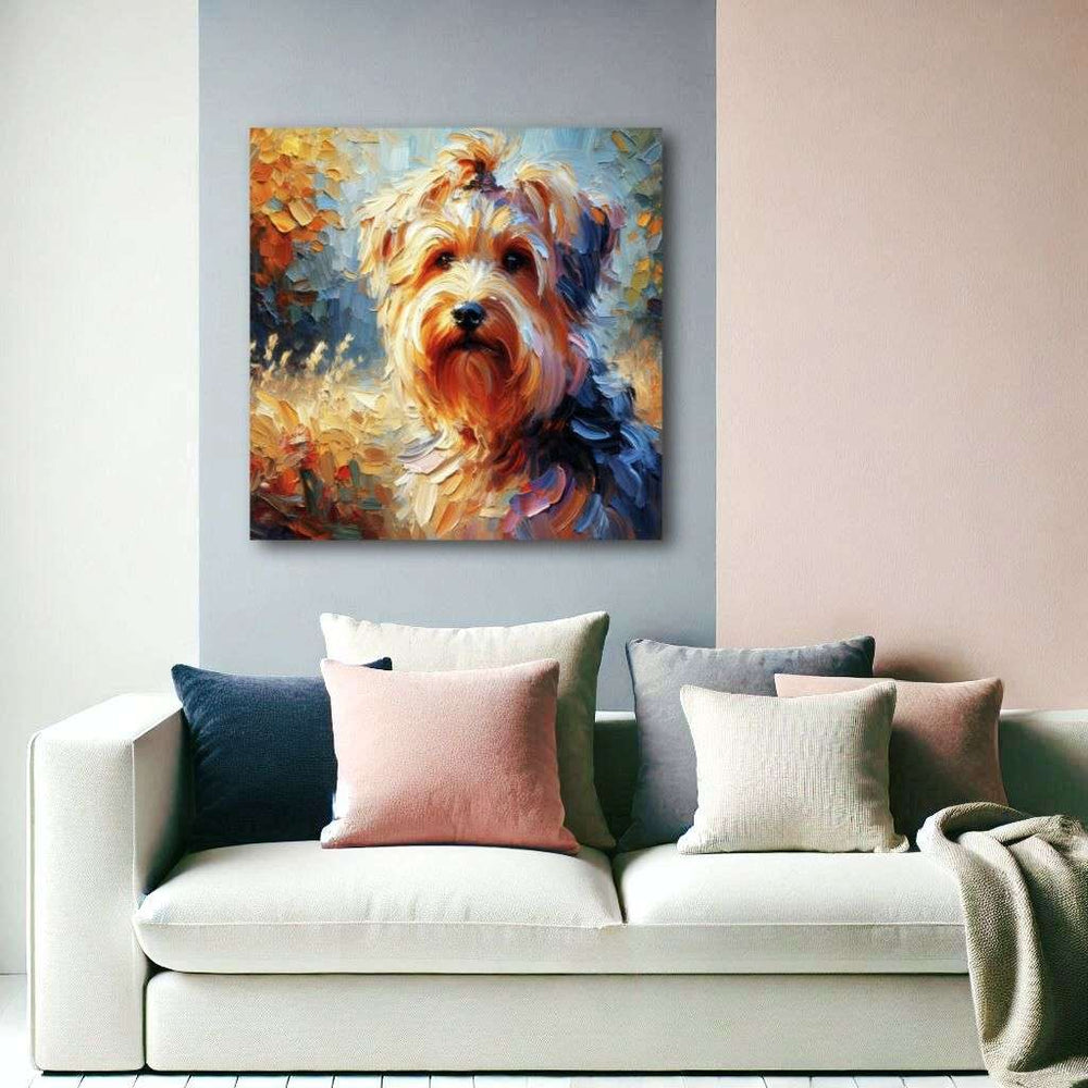 Buy Canvas Wall Art depicting My Yorkshire Terrier Friend which is hanging on the wall